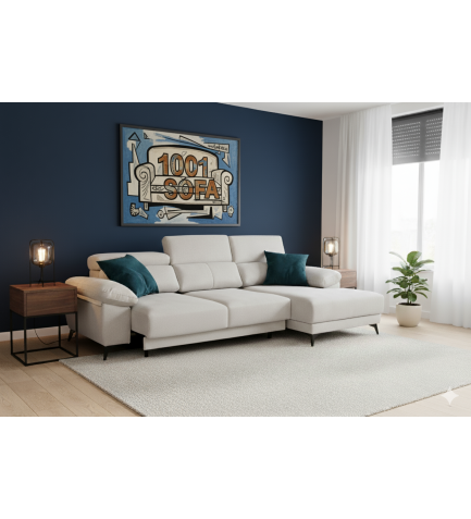Sofá Stark Chaiselongue: 290 cm de Diseño, Almacenamiento Inteligente y Asientos Extraíbles Avanzados