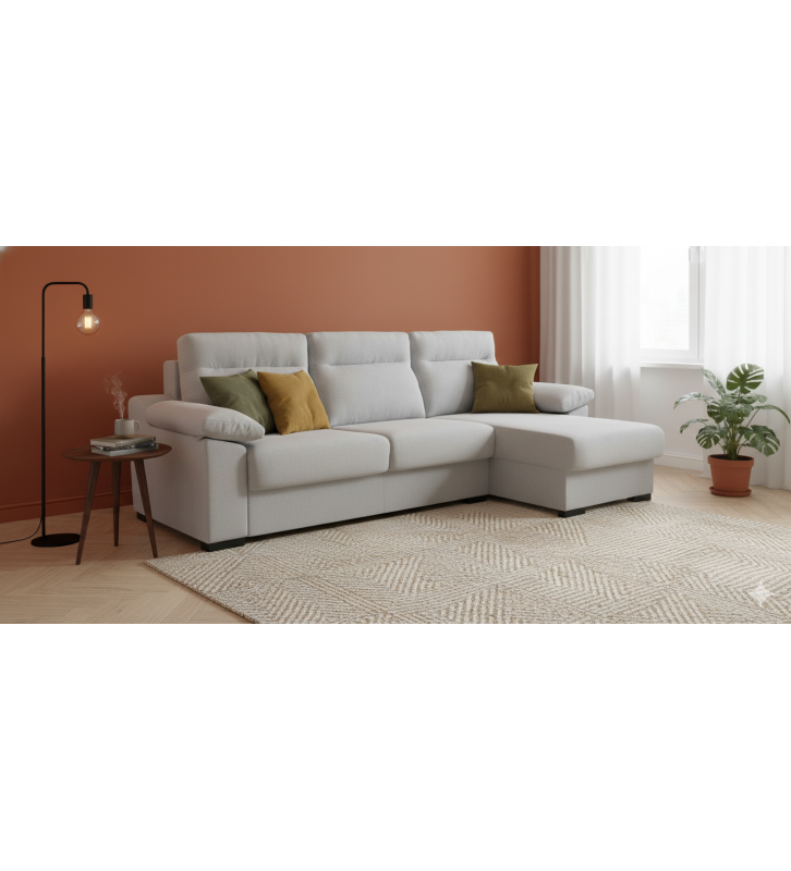 Chaiselongue Cama Tarkon: Triple Función, Arcón de Almacenaje y Sistema Italiano de Apertura Rápida