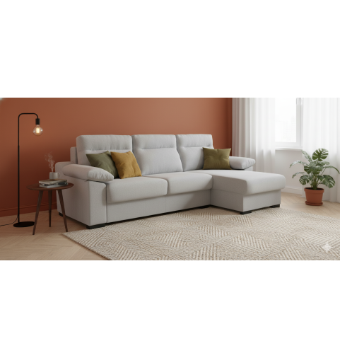 Chaiselongue Cama Tarkon: Triple Función, Arcón de Almacenaje y Sistema Italiano de Apertura Rápida