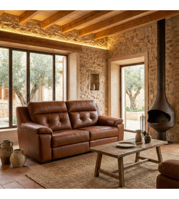Sofa 3 Plazas en Piel de 220 Mod. Celia